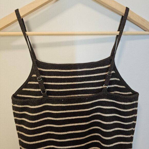 TE‎ There-Elsewhere Brown Striped Spaghetti Knit Cami Wool Blend Tank Size M/L - Picture 9 of 13